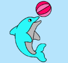 Dibujo Delfín jugando con una pelota pintado por  dolfin