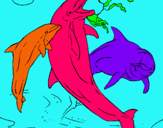 Dibujo Delfines jugando pintado por gttttttttttt