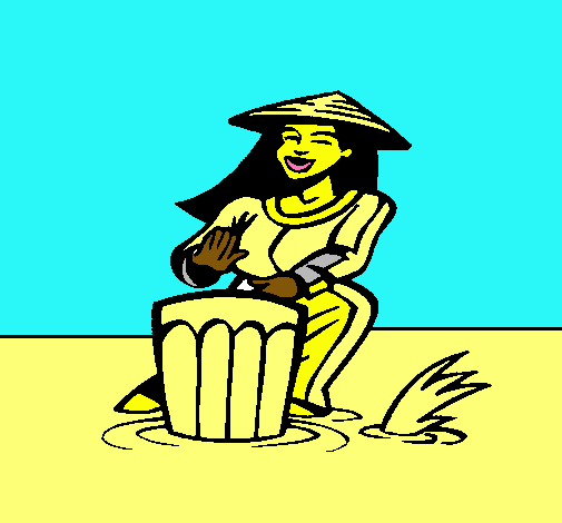 Dibujo Mujer tocando el bongó pintado por Belenovak
