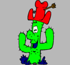 Dibujo Cactus con sombrero pintado por grrbbs
