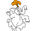 Dibujo Elefante bailando pintado por laufo
