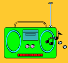 Dibujo Radio cassette 2 pintado por vana