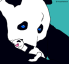 Dibujo Oso panda con su cria pintado por pistachito63