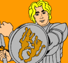Dibujo Caballero con escudo de león pintado por ximenatorres