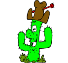 Dibujo Cactus con sombrero pintado por panfilo
