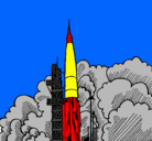 Dibujo Lanzamiento cohete pintado por javisusin