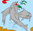 Dibujo Delfines jugando pintado por jogan