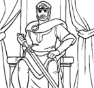 Dibujo Caballero rey pintado por asuero