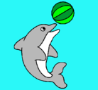 Dibujo Delfín jugando con una pelota pintado por mmaarriiaa