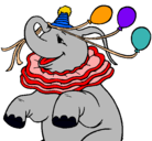 Dibujo Elefante con 3 globos pintado por 434565445