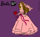 Dibujo Barbie vestida de novia pintado por jasmincano