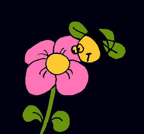 Abeja y flor