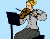 Dibujo Dama violinista pintado por humacao