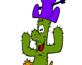 Dibujo Cactus con sombrero pintado por gggggggggggg