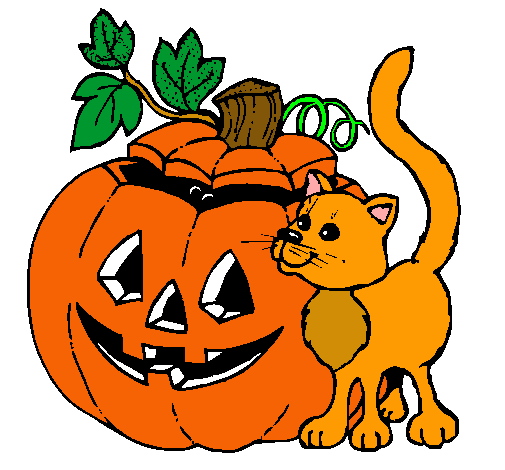 Calabaza y gato