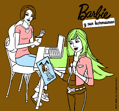 Barbie y su hermana merendando