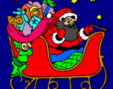 Dibujo Papa Noel en su trineo pintado por assumpta
