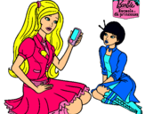 Dibujo Barbie con el teléfono móvil pintado por AilL