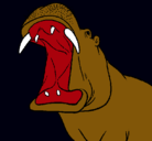 Dibujo Hipopótamo con la boca abierta pintado por detila