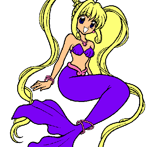 Dibujo Sirena con perlas pintado por jasmin550