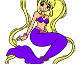 Dibujo Sirena con perlas pintado por jasmin550