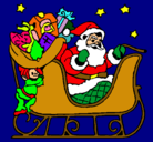 Dibujo Papa Noel en su trineo pintado por irene12