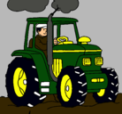 Dibujo Tractor en funcionamiento pintado por ARTEMIO