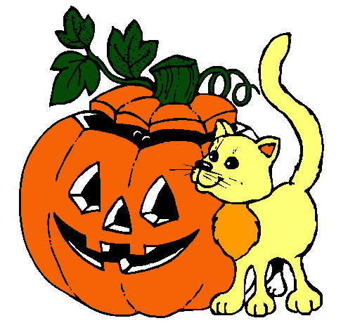 Calabaza y gato