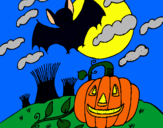 Dibujo Paisaje de Halloween pintado por  pizamar