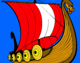 Dibujo Barco vikingo pintado por mariawyn
