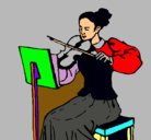 Dibujo Dama violinista pintado por RAFUCHY