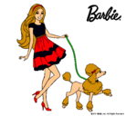 Dibujo Barbie paseando a su mascota pintado por angelitaaaaa