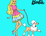 Dibujo Barbie paseando a su mascota pintado por JuliaL