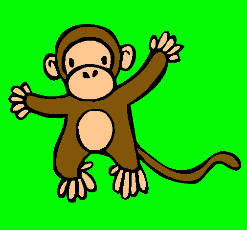 Dibujo Mono pintado por wanda