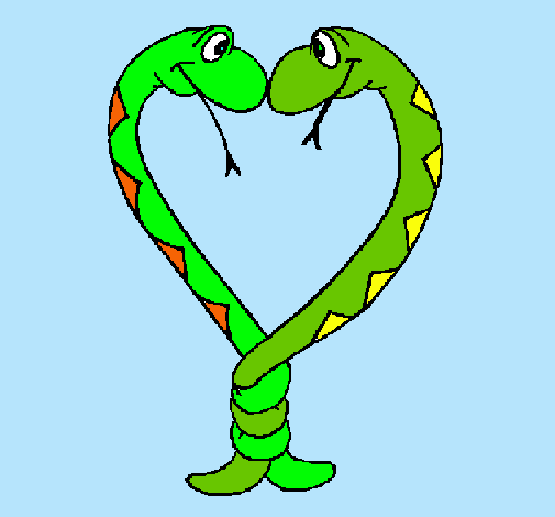 Dibujo Serpientes enamoradas pintado por Mirita
