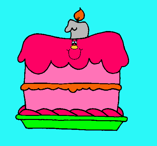 Dibujo Pastel de cumpleaños pintado por catire