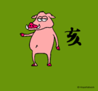 Dibujo Cerdo  pintado por apintar