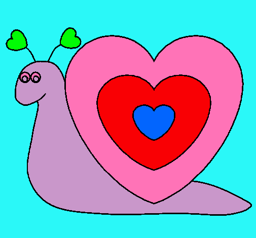 Dibujo Caracol corazón pintado por catita08