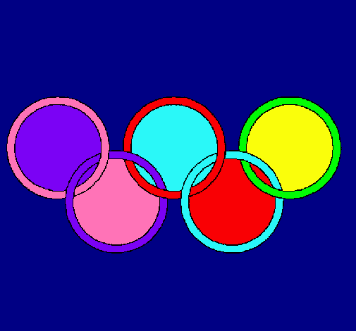 Dibujo Anillas de los juegos olimpícos pintado por poseso