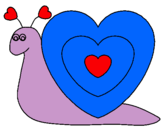 Dibujo Caracol corazón pintado por kioma
