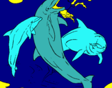 Dibujo Delfines jugando pintado por llako
