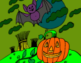 Dibujo Paisaje de Halloween pintado por bampiro