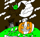 Dibujo Paisaje de Halloween pintado por rtydsa