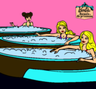 Dibujo Barbie y sus amigas en el jacuzzi pintado por Laura_mega