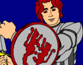 Dibujo Caballero con escudo de león pintado por caballeratir