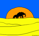 Dibujo Elefante en el amanecer pintado por ronexys