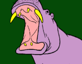 Dibujo Hipopótamo con la boca abierta pintado por ipopotamo