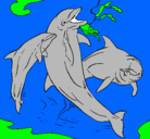 Dibujo Delfines jugando pintado por iaralejand