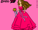Dibujo Barbie vestida de novia pintado por henrry
