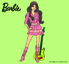 Dibujo Barbie rockera pintado por merchix